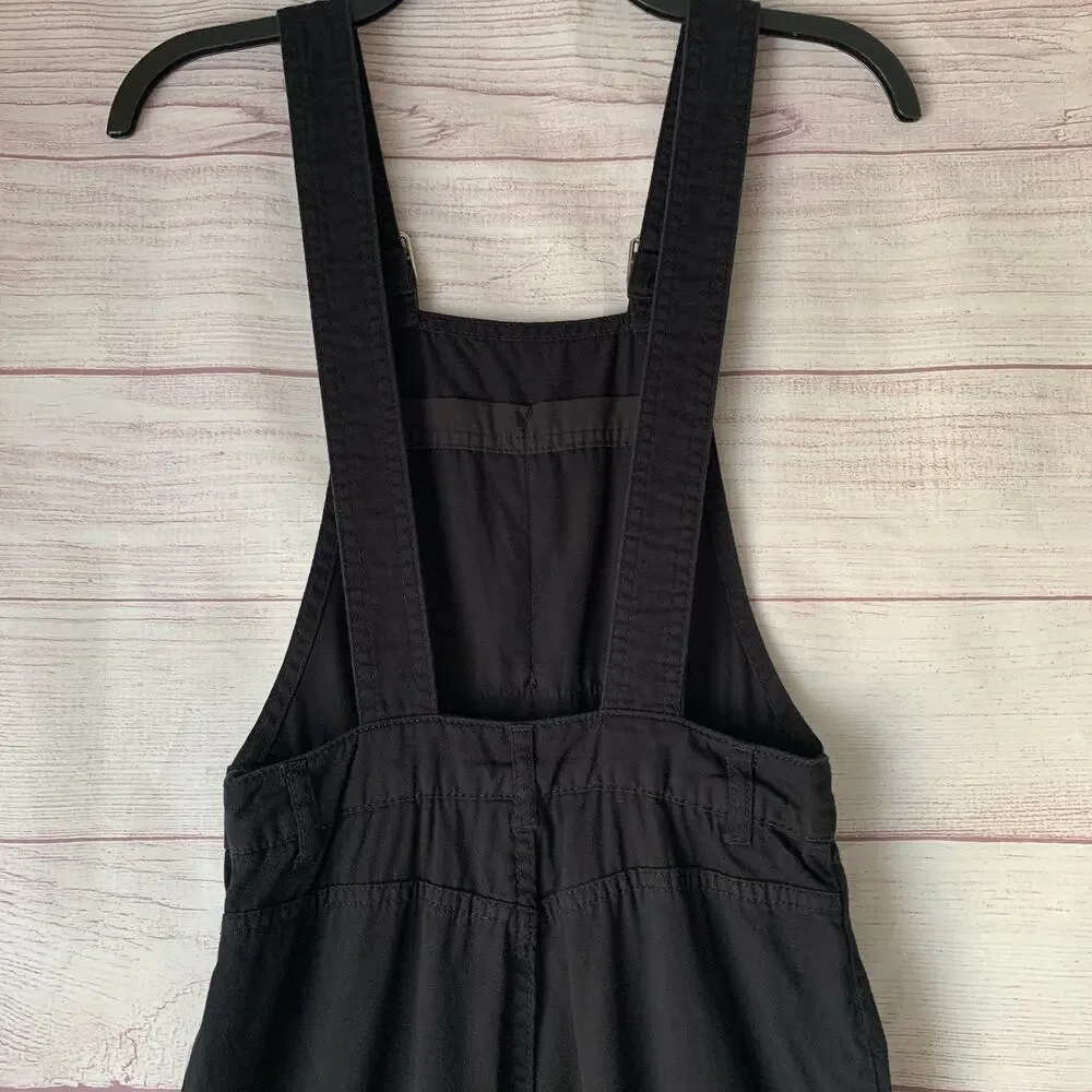 H&M Divided Black Bib Overall Jumpsuit Joggers Cargo Utility Size 0